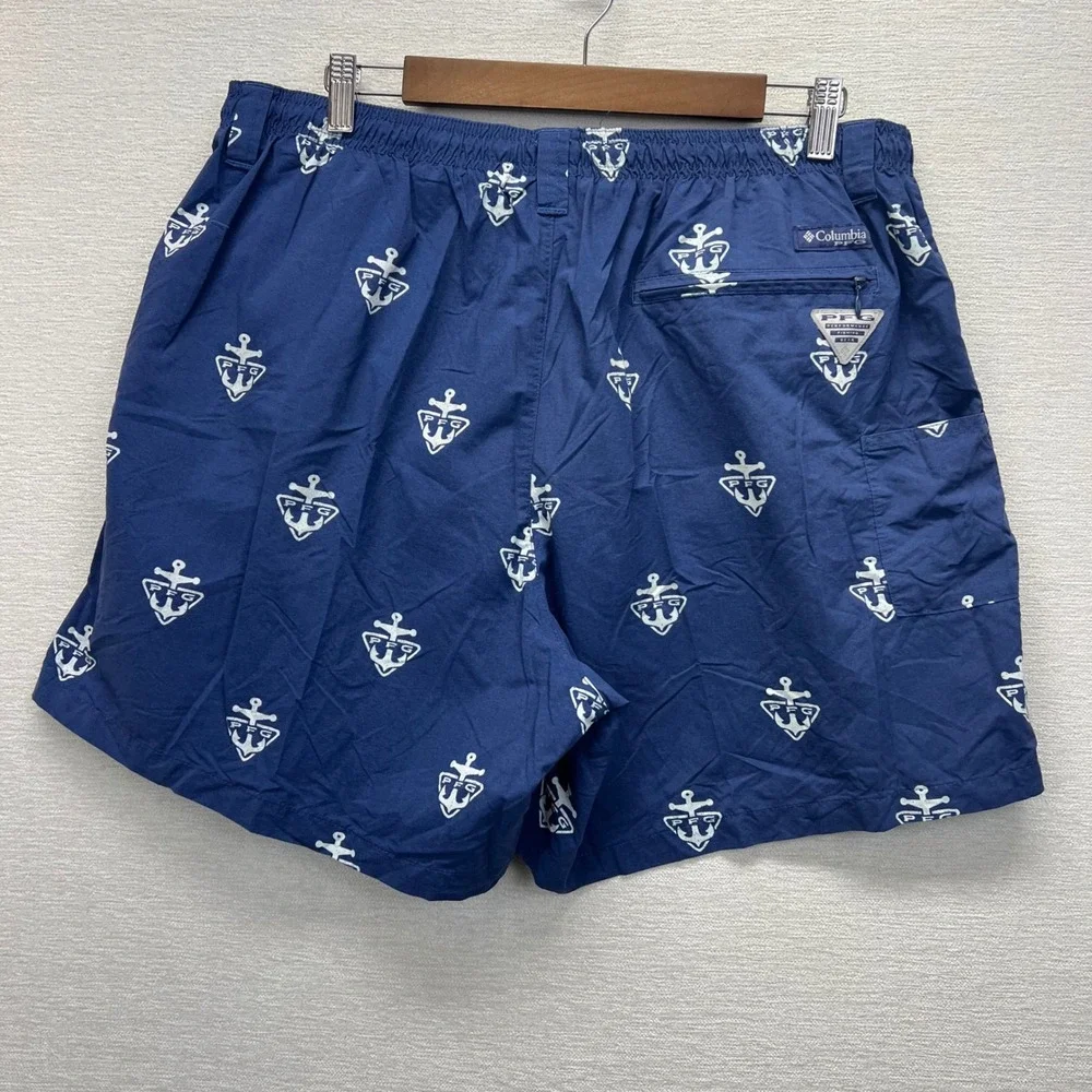 Columbia PFG Fishing Anchor Logo Board‎ Shorts Mens XL Omni-Shade Swim TrunKS